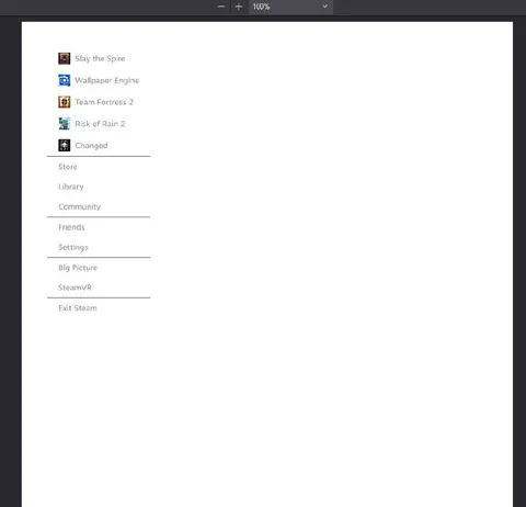 Steam Game Library Screenshot