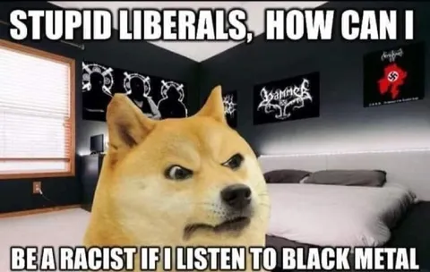 Stupid Liberals Black Metal Doge