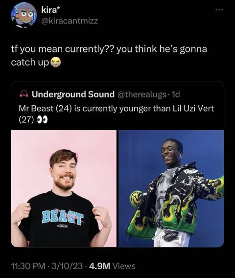 MrBeast Younger Than Lil Uzi Vert