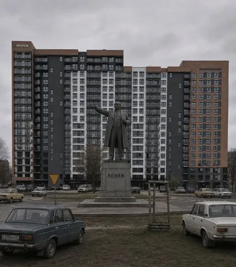 Ленин среди новостроек