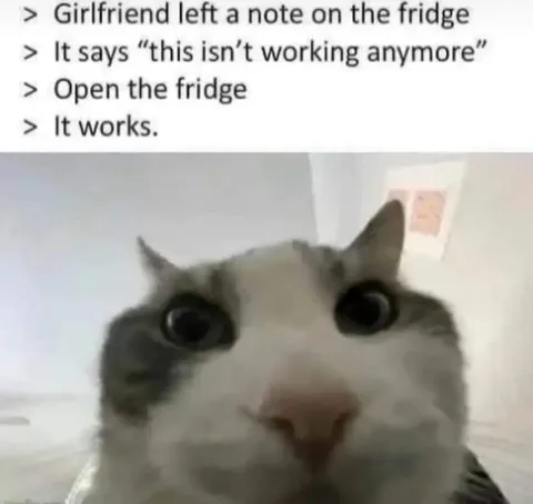 Girlfriend Breakup Fridge Note