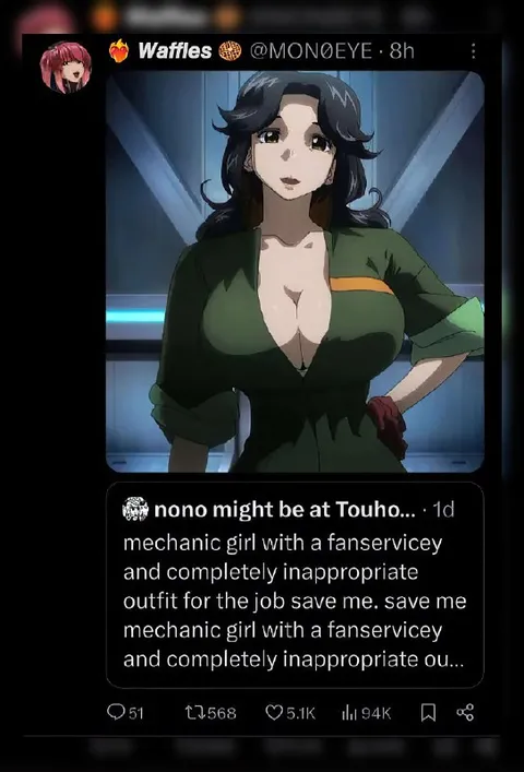 Mechanic Girl Fanservice Outfit