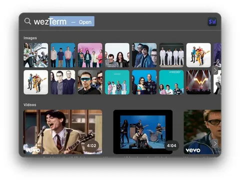 WezTerm Search Finds Weezer