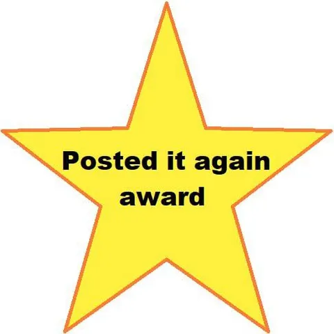 Posted It Again Award