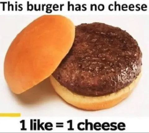 Cheeseless Burger Gets Likes