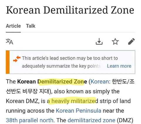 Korean DMZ Contradiction