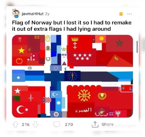Norway Flag Made From Extra Flags