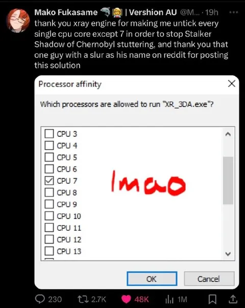 CPU 7 Stops Chernobyl Stuttering