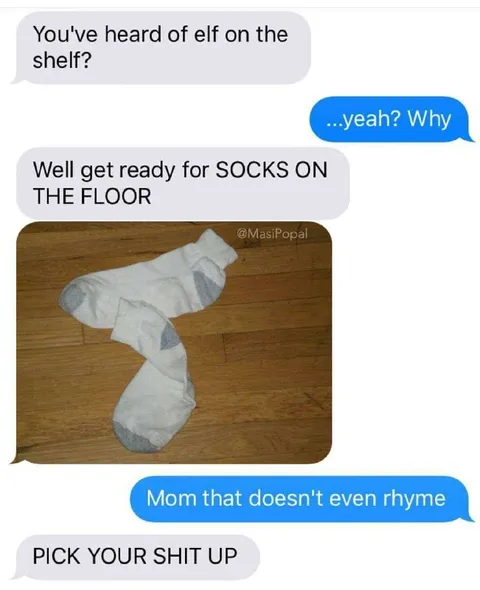 Elf on the Shelf Socks Joke