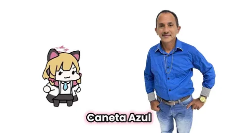 Caneta Azul com Garota Anime