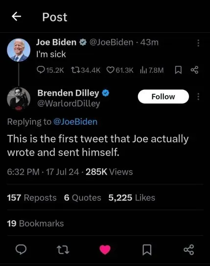 Joe Biden Finally Tweets Himself