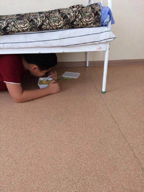 Обед под кроватью