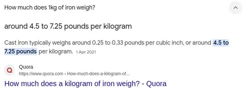 How Much Does Iron Weigh?