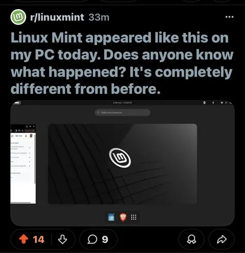 Linux Mint Appeared Differently