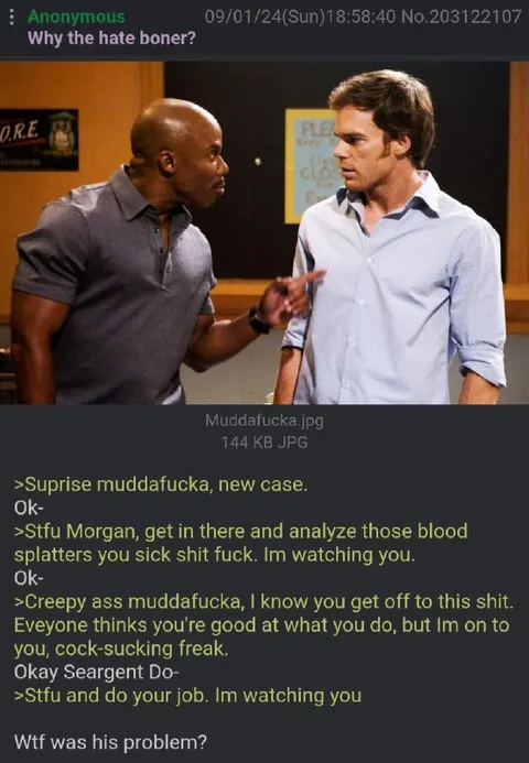 Doakes Confronts Creepy Morgan