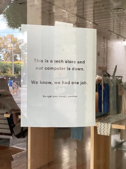 Tech Store Computer Is Down