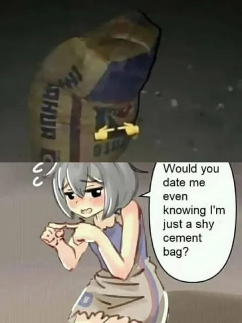 Shy Cement Bag Asks for a Date