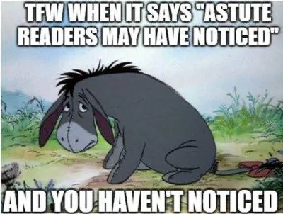 Astute Readers May Have Noticed