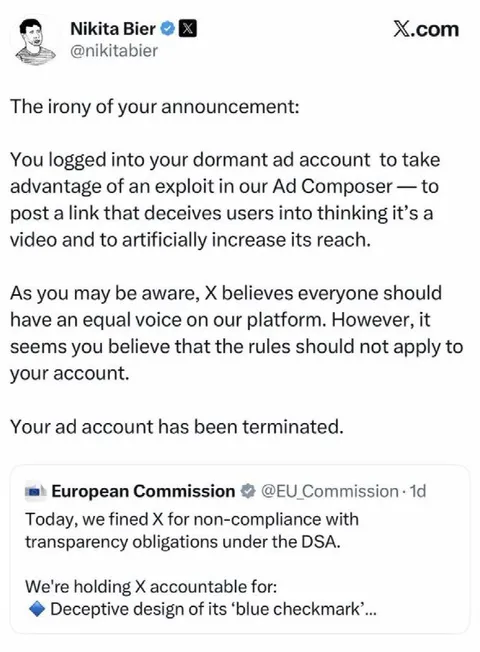 X Banned for Deceptive Ads
