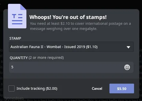 Whoops, You're Out of Stamps