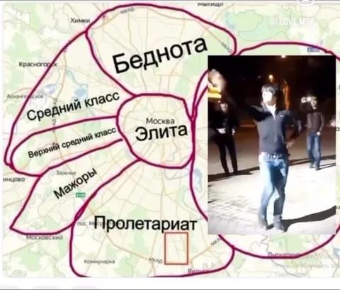 Танец пролетариата на карте Москвы
