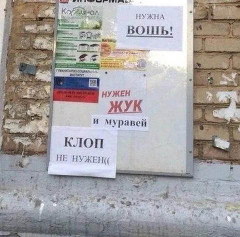 Нужна вошь, жук и муравей