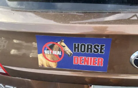 Horse Denier Car Sticker