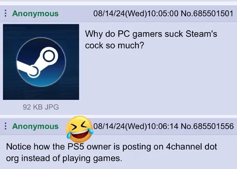Steam Cock Joke on 4chan