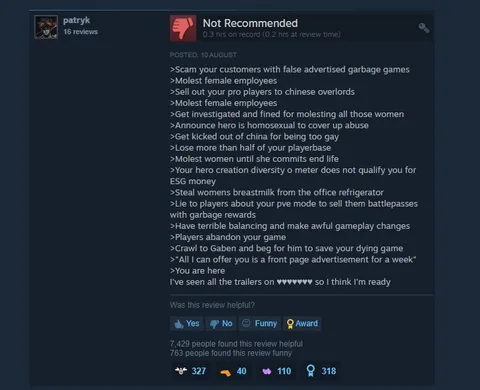Not Recommended Steam Review