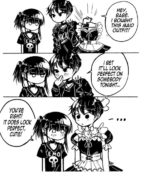 Boy Models a Cute Maid Outfit