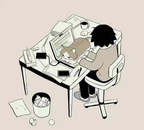 Кот печатает бесконечные буквы