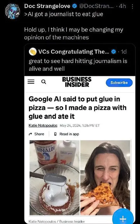 AI Glue Pizza Journalism