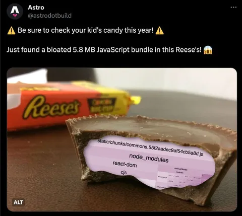 Bloated JavaScript Reese's Cup