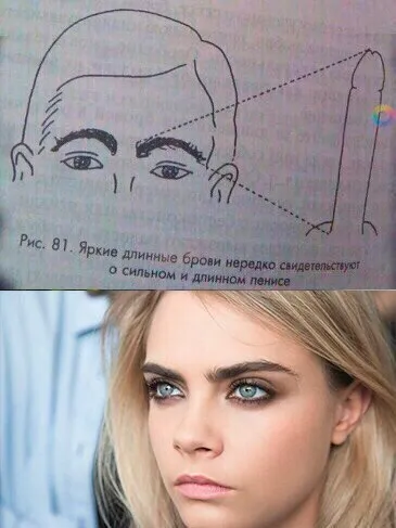 Длинные брови и длинный пенис