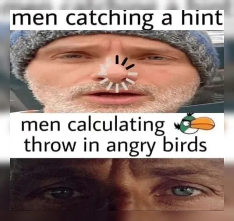 Men Calculating Angry Birds Throw