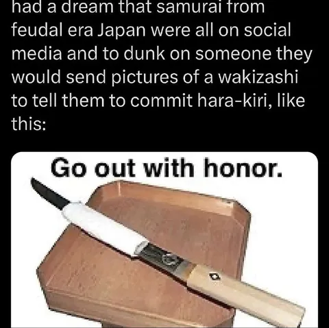 Samurai Social Media Hara-Kiri Joke