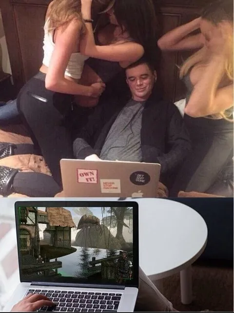 Surrounded While Gaming Skyrim