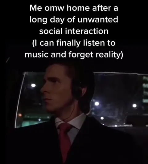 Patrick Bateman Listening to Music