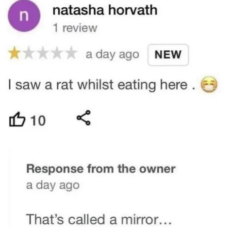 I Saw a Rat in the Restaurant