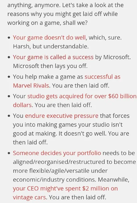 Reasons Game Developers Get Laid Off