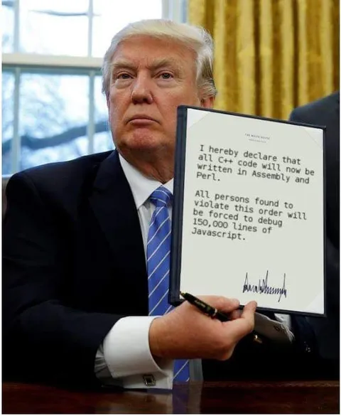 Trump Declares Assembly and Perl