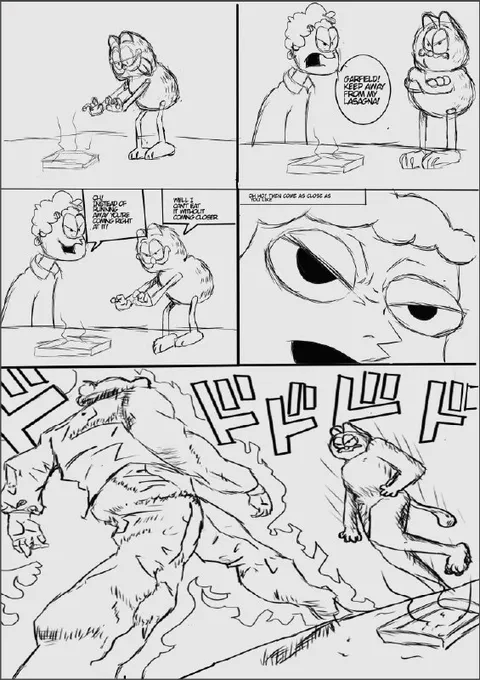 Garfield fights for lasagna