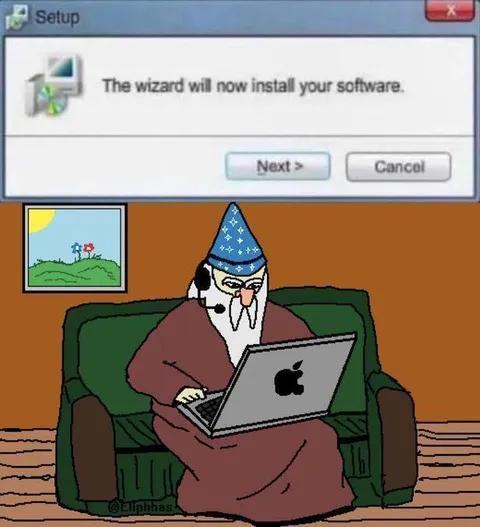 Wizard Installing Software