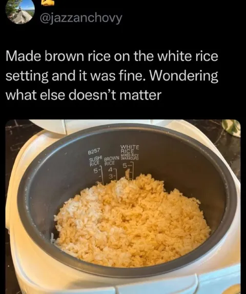 Brown Rice on White Rice Setting