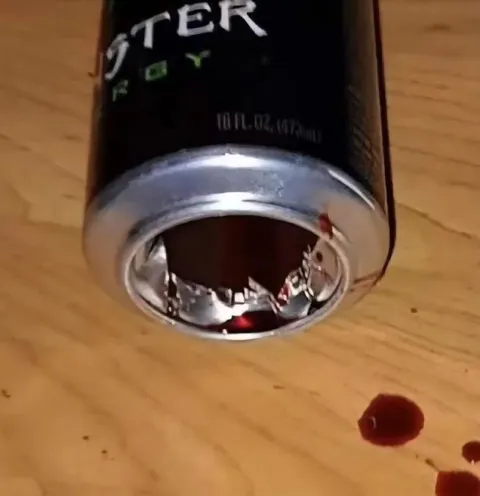 Monster Can Bleeding on Table