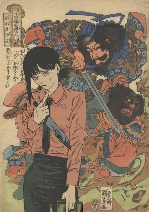 浮世絵に紛れ込む現代女子