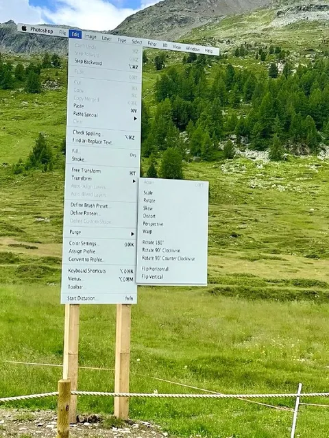 Photoshop Transform Mountain Sign