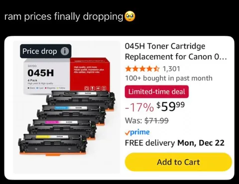 RAM Prices Finally Dropping