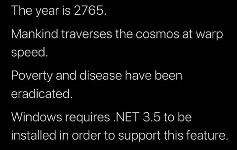 Windows Requires .NET 3.5