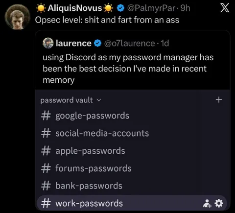 Discord Password Manager Opsec